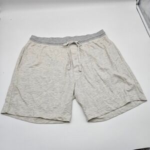 Hanes Mens‎ Lounge Shorts 2XL 2TG 2XG Gray Heather Button Fly Drawstring Pockets